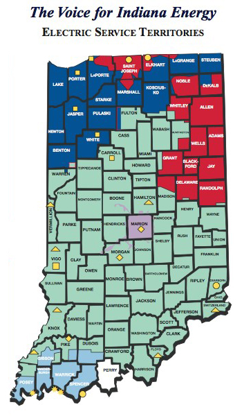 Indiana Electric Utility Map