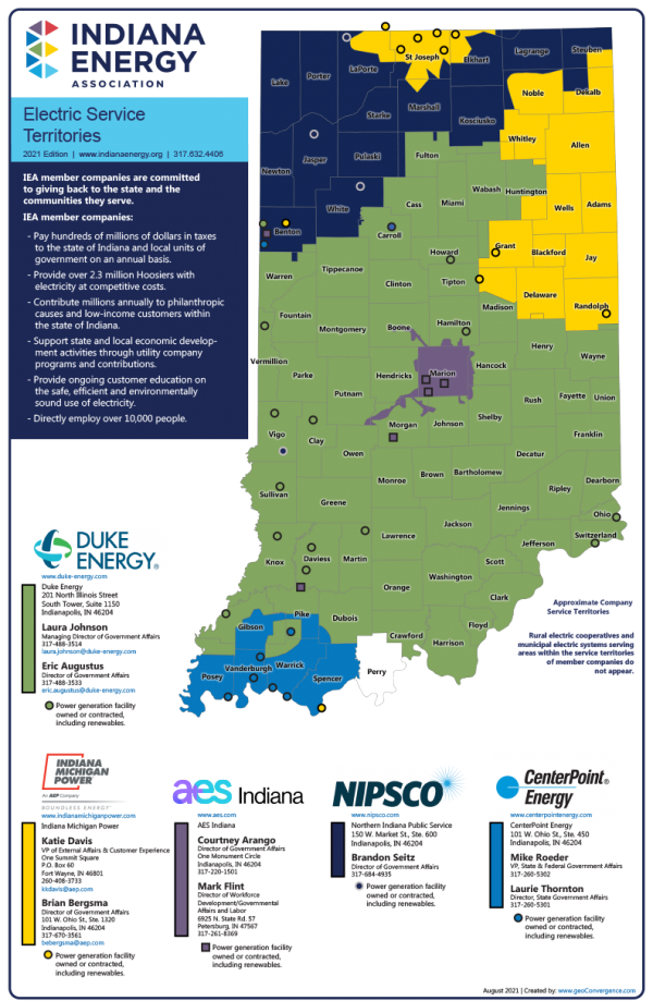Electric and Natural Gas Service Areas Indiana Energy